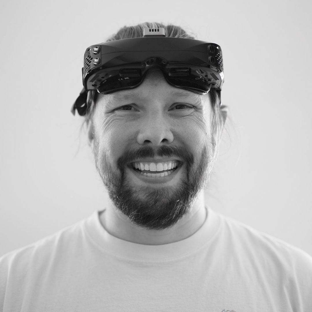 Devon Hemmingson wearing his FPV goggles