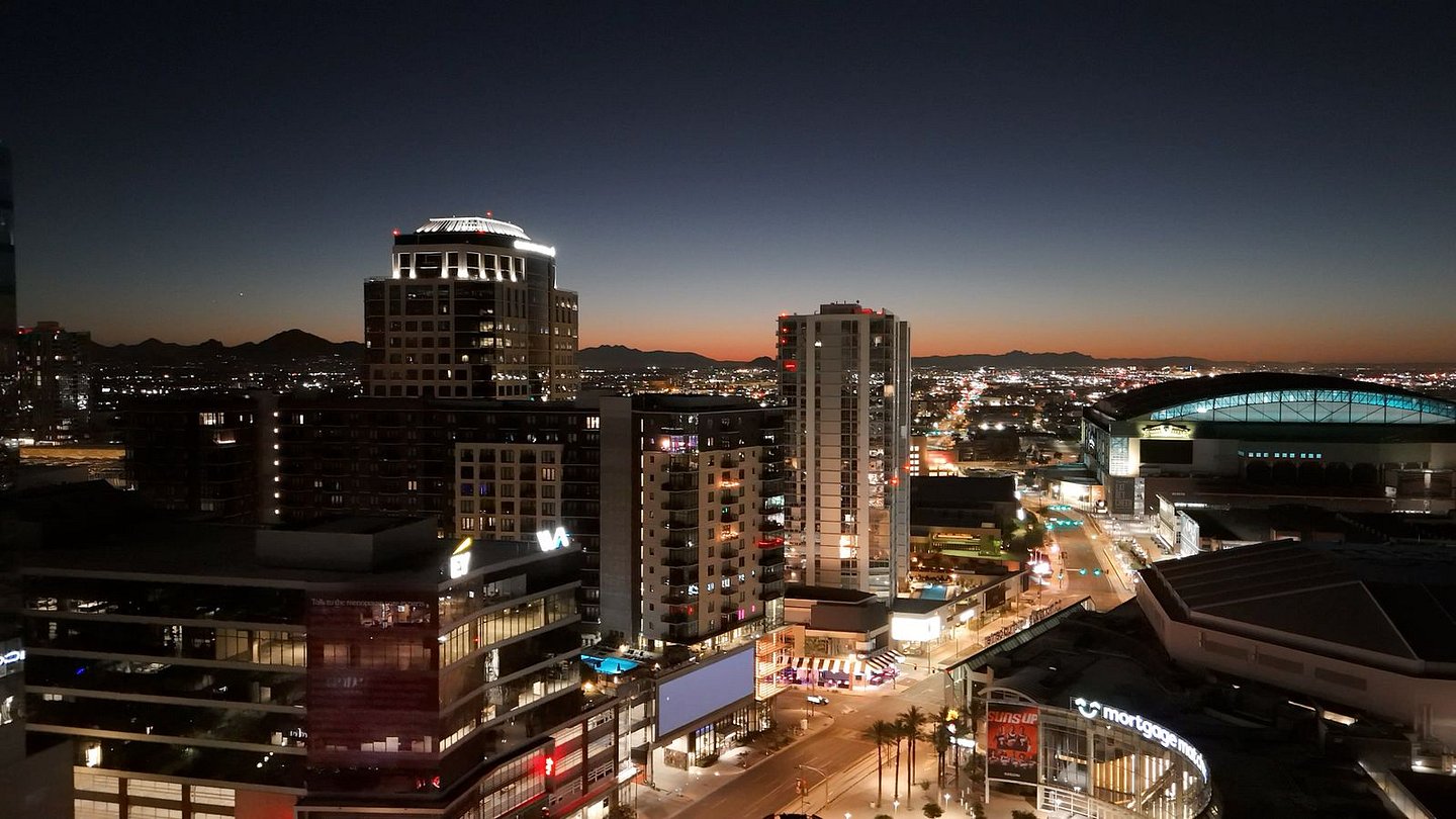 Phoenix skyline at dusk